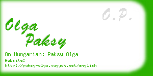 olga paksy business card